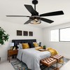 Bella Depot 52" Black Farmhouse Caged Ceiling Fan with Light and Remote 6-speed Reversible DC Motor for Living Room - 4 of 4