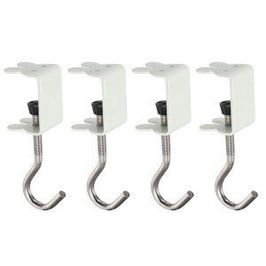 Unique Bargains Steel Hanging Bag Clothes Desk Mount Rabbit Utility Hooks 4 Pcs - 1 of 4