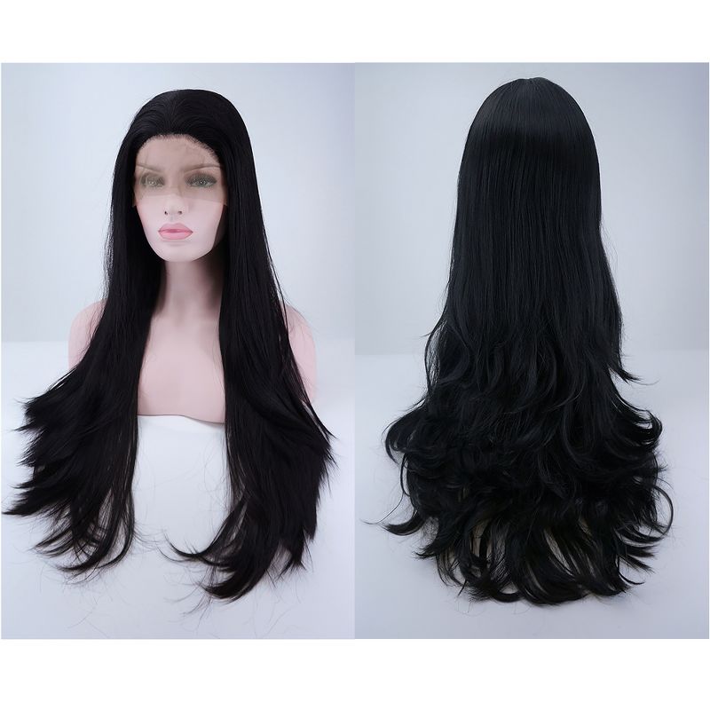 Unique Bargains Long Straight Hair Lace Front Wig for Women with Wig Cap 24" 1PC, 3 of 6