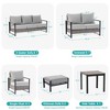 Sonkuki Outdoor Furniture Set Patio Conversation Sofa with Coffee Table Set, All-Weather PE Rattan Couch with Cushion - 3 of 4