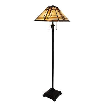 Hastings Home Tiffany-Style Dual Light LED Floor Lamp