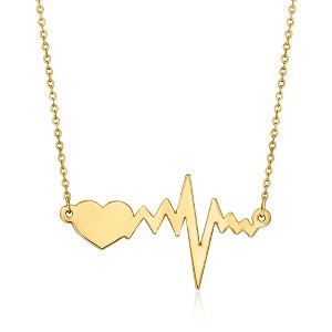 Ross-Simons Italian 14kt Yellow Gold Heartbeat Necklace - 1 of 3