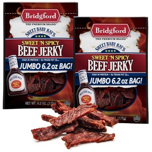 Bridgford Sweet Baby Ray’s Beef Jerky Sweet N Spicy 6.2 oz - Ready-to-Eat High Protein Sweetened Spicy Beef Jerky for On-the-Go Snacking - 1 of 4