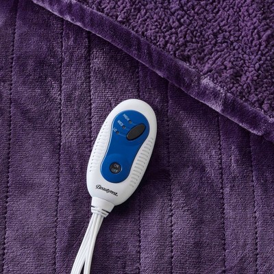 Oversized Purple Sherpa Electric Heated Blanket, 60" x 70"