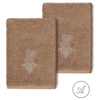 Set of 2 Monogrammed Towels  - Linum Home Textiles
