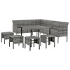 vidaXL Patio Dining Set with Cushions Outdoor Conversation Set Poly Rattan - Gray - 4 of 4