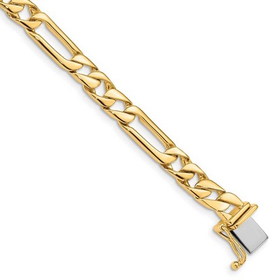Black Bow Jewelry 6mm 14K Yellow Gold Solid Fancy Figaro Chain Bracelet, 8 Inch