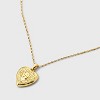 14K Gold Dipped Heart Charm W Initial Necklace - A New Day™ Gold - 4 of 4