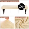 Unique Bargains Stretch Jacquard Checkered Anti-Dust Protecting Dining Chair Slipcovers for 42" - 54" Bench - 3 of 4