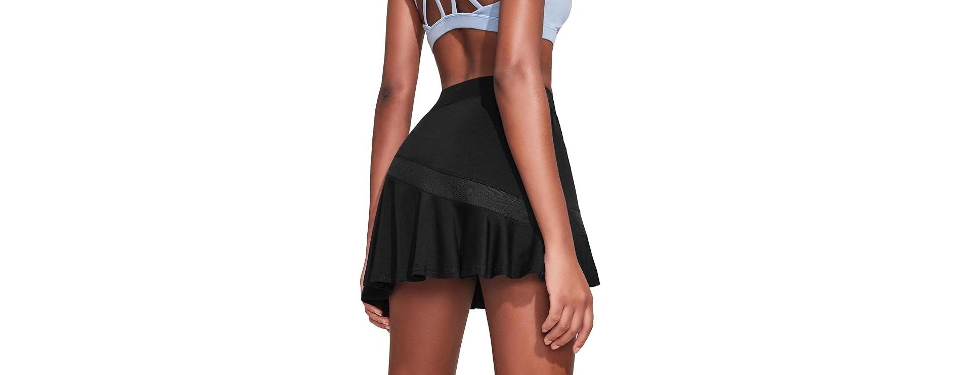 Ekouaer Tennis Skirts for Women Pleated Athletic Golf Skorts Skirt with Shorts Pockets Lightweight Running Workout Skirt