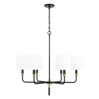 Capital Lighting Beckham 6 - Light Chandelier in  Glossy Black/Aged Brass
