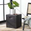 Trunk Indoor/Outdoor Modern Concrete Round Accent Table - Black - Safavieh - image 2 of 4