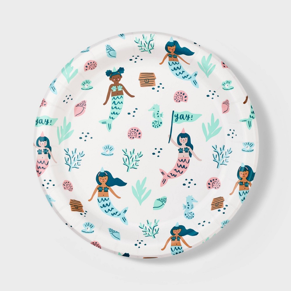 Photos - Other tableware 20ct 8.5" Disposable Mermaid Dinner Plates - Spritz™