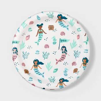 20ct 8.5" Disposable Mermaid Dinner Plates - Spritz™
