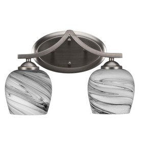 Toltec Lighting Zilo 2 - Light Vanity in  Graphite with 6" Onyx Swirl Shade - 1 of 2