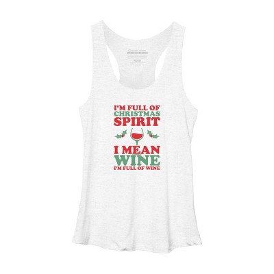 Women's Design By Humans Full of Christmas Spirit & Wine By DJBalogh Racerback Tank Top