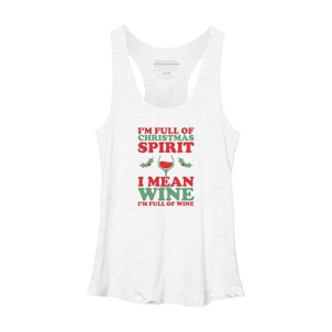 Women's Design By Humans Full of Christmas Spirit & Wine By DJBalogh Racerback Tank Top - 1 of 3