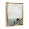 Stupell Industries Neutral Beige Abstract Painting Black Ink Splatter Floating Frame Canvas Art - 2 of 4