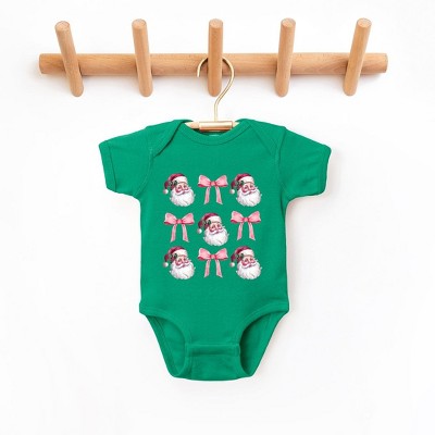 The Juniper Shop Coquette Santa Chart Baby Bodysuit - Newborn - Kelly