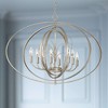 Possini Euro Design Tiller Champagne Satin Silver Pendant Chandelier 31 1/2" Wide Modern Open Orb Frame 8-Light Fixture for Dining Room Kitchen Island - 2 of 4