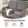 POCASSY 52" Wide Outdoor Loveseat, Rocking Glider All Weather Wicker Patio Gliding Loveseat with Deep Seat for Porch Balcony and Backyard - 3 of 4