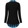 WhizMax Women's Long Sleeve Contrast Collared Shirts Patchwork Work Blouse Tunics Tops - 3 of 4