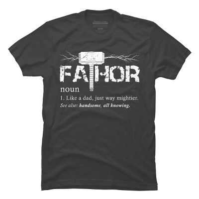Men's Design By Humans Viking Mightier Hero Fa-Thor Dad By EijhaBuddha T-Shirt