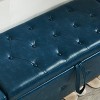 KTMBDW 48" Ottoman with Storage, Storage Ottoman Bench with Safety Hinge, Upholstered Entryway Bench with Seating for Bedroom, Living Room - 4 of 4
