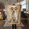 Cozy All Season Jack Russell Terrier Bones Pattern Flannel Blanket, Contemporary Style with Realistic Dog Print, Dog Blanket, Christmas Gift. - 2 of 4