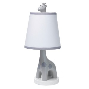 Lambs & Ivy Giraffe and a Half Gray/White Nursery Lamp with Shade and Bulb - 1 of 4
