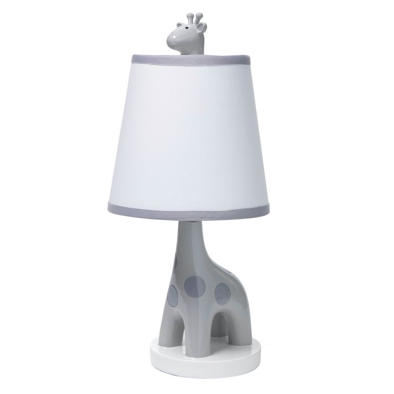 Lambs & Ivy Giraffe and a Half Gray/White Nursery Lamp with Shade and Bulb, 1 of 5