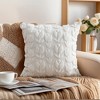 REGALWOVEN Flower Pattern Plush Jacquard Modern Throw Pillow Covers for Home Decoration 18 x 18 Inch 2 Pcs - 2 of 4