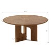 FONTOI Farmhouse Round Coffee Table Circle Wooden Living Room Sofa Table Center Table Small End Table Accent Furniture, Brown, 31.5"* 31.5"*15" - 3 of 4