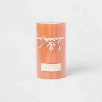 Ribbed Pillar Pumpkin Spice Candle - Threshold™