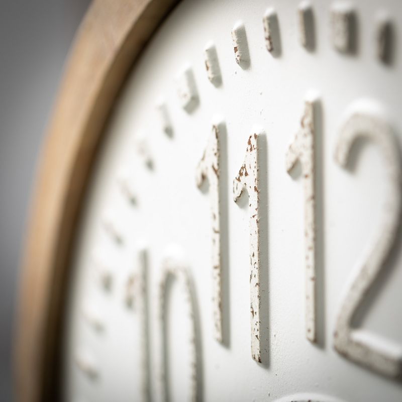 24.5"H Sullivans Creamy Metal Wood-Frame Clock, Multicolored, 2 of 4