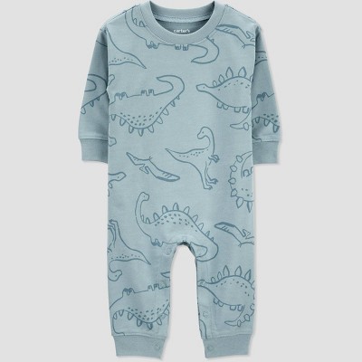 Image of Carter's Just One You®️ Baby Boys' Dinosaur Jumpsuit - Blue Newborn