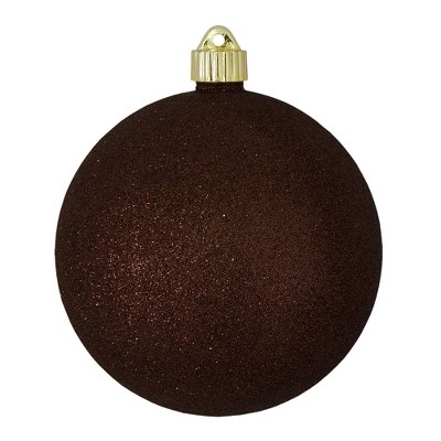 Christmas by Krebs 2ct Brown Shatterproof Glitter Christmas Ball Ornaments 6" (150mm)