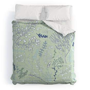 Deny Designs Monika Strigel Herbs and Ferns Pastel Comforter Set Green
