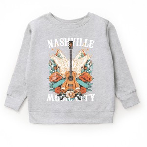 Nashville Music City Guitar Grunge - Youth Graphic Sweatshirt - 1 of 2