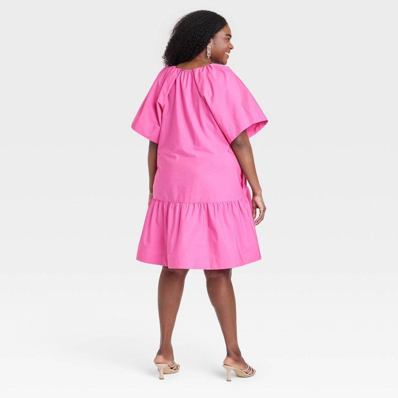 Women's Flutter Short Sleeve Mini Poplin Dress - A New Day™, 3 of 12