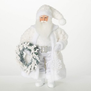 19.5"H Sullivans Christmas Frosty White Santa Figurine Indoor Christmas Decor - 1 of 4