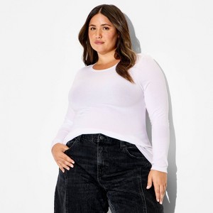 Women's Slim Fit Long Sleeve Crewneck Long and Lean T-Shirt - Wild Fable™ - 1 of 3