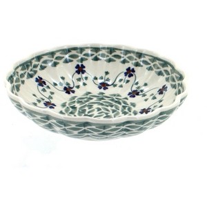 Blue Rose Polish Pottery M100 Manufaktura Scallop Bowl - 1 of 2