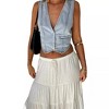Clearlove Women's Denim Vest Sleeveless V Neck Button Down Jean Waistcoat Jacket Chic Going Out Crop Tops - 3 of 4