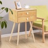 Tangkula Side End Table Nightstand 2 Drawers Bedroom Room Furniture - 2 of 4