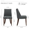 Set of 2 Mid-Century Upholstered Dining Chairs with Wood Legs, Fabric Side Chairs with Back for Kitchen, Dining Room, or Restaurant - Beige - 3 of 4