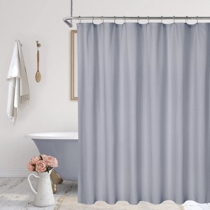 Shower Curtain – GlowSol Water-Resistant Shower Liner with Buttonholes for Bathroom (1-Piece) - 1 of 4