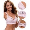 Allegra K Women's Breathable Underwired Lace Fixed Adjustable Straps Push-up 3/4 Cup Bralettes - 3 of 4