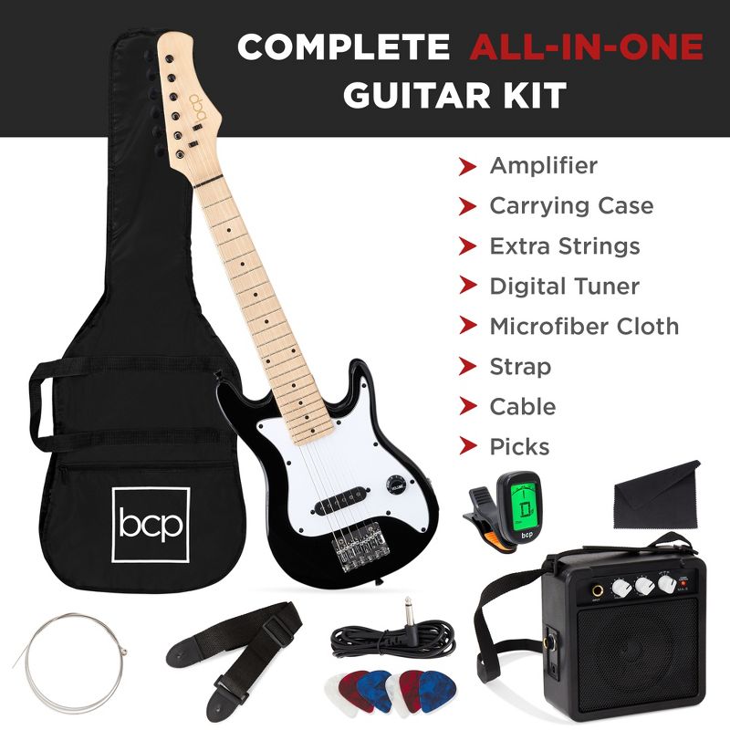Best Choice Products 30in Kids Electric Guitar Beginner Starter Kit w/ 5W Amplifier, Strap, Case, 4 of 9