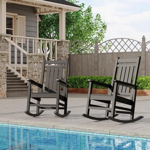 Coucheta Outdoor Rocking Chair - Oversized HDPE Patio Rocker (350lb Capacity, All-Weather Resistant) - 1 of 4